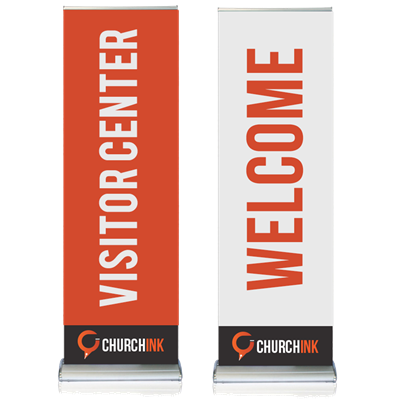 24" Double-Sided Retractable Banner Stands